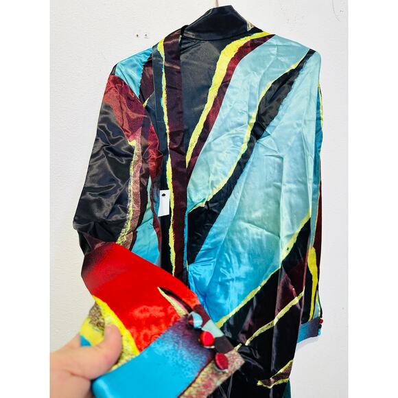 CHRISTOPHER JOHN ROGERS Women's Multicolor Printed Satin Maxi Dress Size 4 - Picture 13 of 16